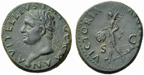 vitellius roman coin as